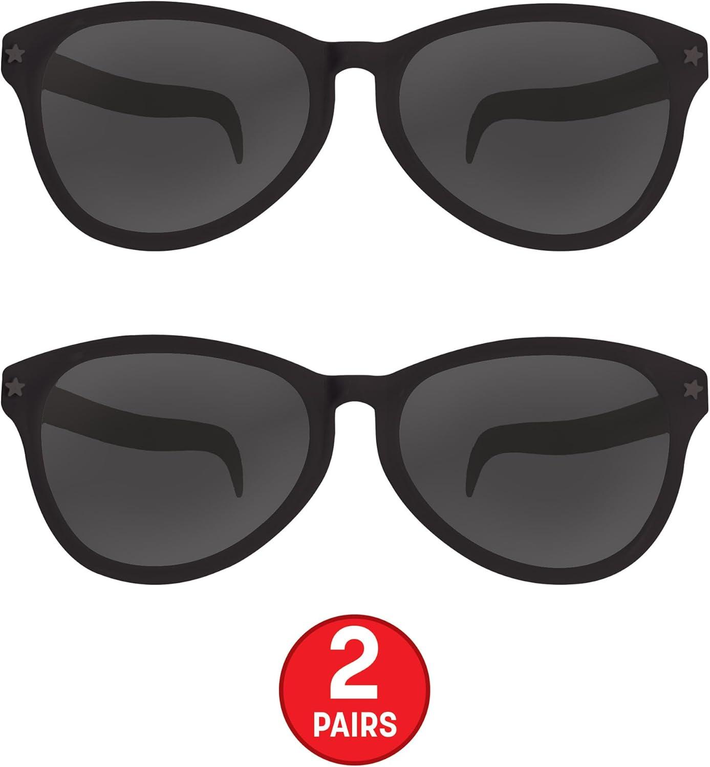 image:imageBeistle Yellow Jumbo Glasses 2 Pack Oversized Plastic Costume Eyeglasses Large Novelty Eyewear for Spirit Wear Theme Parties Stage Costumes Photo Booth Props Theatrical Events amp Display UseBlack