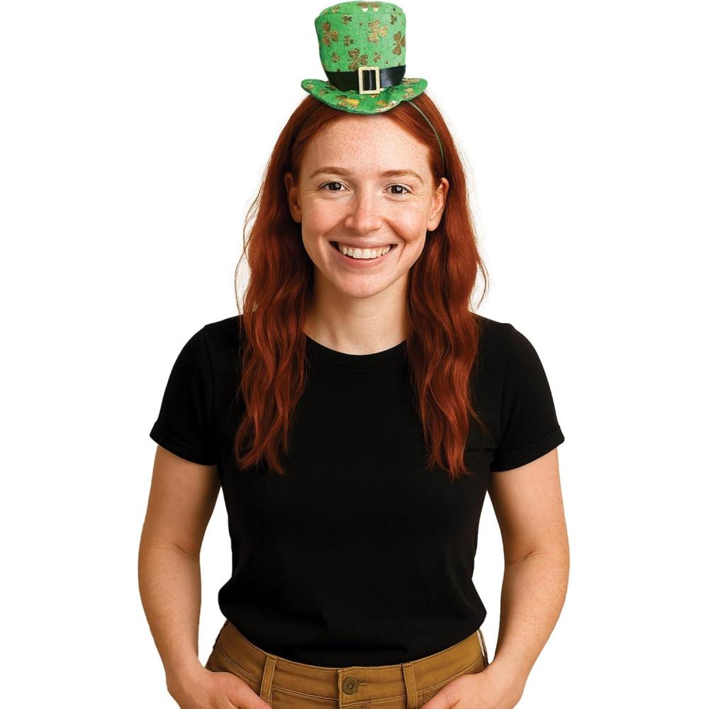 image:imageBeistle Leprechaun Top Hat Headband  St Patricks Day Shamrock Headwear Festive Green and Gold Irish Party Costume Accessory for Pub Crawls Bar Celebrations Parades Parties and Holiday Events
