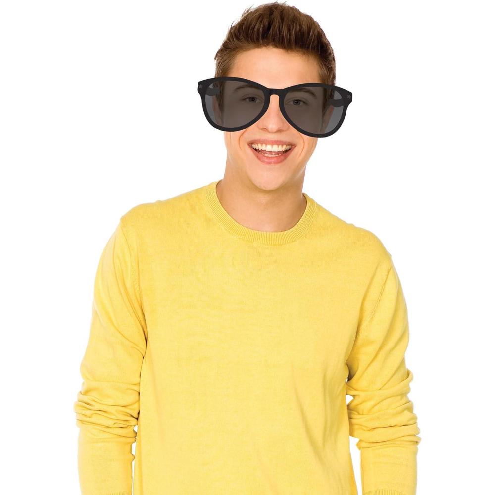 image:imageBeistle Yellow Jumbo Glasses 2 Pack Oversized Plastic Costume Eyeglasses Large Novelty Eyewear for Spirit Wear Theme Parties Stage Costumes Photo Booth Props Theatrical Events amp Display UseBlack