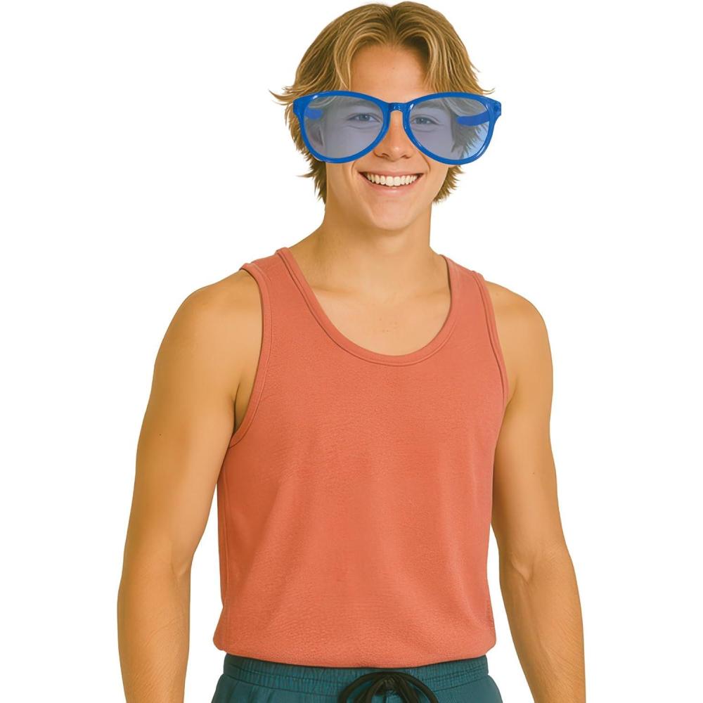 image:imageBeistle Yellow Jumbo Glasses 2 Pack Oversized Plastic Costume Eyeglasses Large Novelty Eyewear for Spirit Wear Theme Parties Stage Costumes Photo Booth Props Theatrical Events amp Display UseBlue
