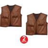 Beistle 2 Piece Western Theme Brown Faux Leather Cowboy Vests With Fringe, Wild West Costume Accessories, Celebrating With You Since 1900