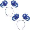 Beistle Blue Ponytail Boppers – 2 Pack, Synthetic Hair Headband Accessories with Metallic Fringe, Spirit Headwear for Costume Styling, Themed Party Events, Photo Booth Props, and Novelty Wear