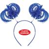 Beistle Blue Ponytail Boppers – 2 Pack, Synthetic Hair Headband Accessories with Metallic Fringe, Spirit Headwear for Costume Styling, Themed Party Events, Photo Booth Props, and Novelty Wear