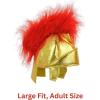 Beistle Fabric Roman Helmet – Gold Metallic Foam Costume Headpiece with Red Crest, Warrior Hat for Halloween, Theatrical Performances, Ancient Rome Parties, and Gladiator Events, Adult Size