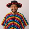 Beistle Fiesta Costume Bundle – Felt Spanish Hat and Colorful Serape Poncho, Vibrant Dress-Up Set for Parties, Festivals, Parades, Cinco de Mayo Celebrations, and Cultural Mexican Events