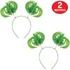 Beistle Green Ponytail Boppers – 2 Pack, Synthetic Hair Headband Accessories with Metallic Fringe, Spirit Headwear for Costume Styling, Themed Party Events, Photo Booth Props, and Novelty Wear