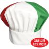 Beistle Italian Chef Costume – Adjustable Red, White & Green Chef’s Hat and Self-Adhesive Black Mustache, Fun Dress-Up Accessories for Cooking Events, Halloween Costumes, Theme Parties & Photo Props