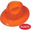 Beistle Orange Plastic Fedora Hats – 5 Pack, Classic Customizable Costume Accessories, Versatile Western Spirit Wear Headwear for New Year’s Eve Events, Vintage Themes & Coordinated Group Celebrations