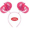 Beistle Pink Ponytail Boppers – 2 Pack, Synthetic Hair Headband Accessories with Metallic Fringe, Spirit Headwear for Costume Styling, Themed Party Events, Photo Booth Props, and Novelty Wear