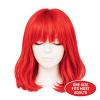 Beistle Purple Long Bob Wig – Straight Synthetic Costume Wig with Bangs, Shoulder-Length Hair Accessory for Halloween Costumes, Themed Party Wear, Stage Performances, Photo Booth Props & Event Styling(Red)