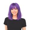 Beistle Purple Long Bob Wig – Straight Synthetic Costume Wig with Bangs, Shoulder-Length Hair Accessory for Halloween Costumes, Themed Party Wear, Stage Performances, Photo Booth Props & Event Styling(Purple)