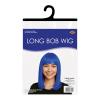 Beistle Purple Long Bob Wig – Straight Synthetic Costume Wig with Bangs, Shoulder-Length Hair Accessory for Halloween Costumes, Themed Party Wear, Stage Performances, Photo Booth Props & Event Styling(Blue)