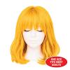 Beistle Purple Long Bob Wig – Straight Synthetic Costume Wig with Bangs, Shoulder-Length Hair Accessory for Halloween Costumes, Themed Party Wear, Stage Performances, Photo Booth Props & Event Styling(Yellow)