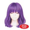 Beistle Purple Long Bob Wig – Straight Synthetic Costume Wig with Bangs, Shoulder-Length Hair Accessory for Halloween Costumes, Themed Party Wear, Stage Performances, Photo Booth Props & Event Styling(Purple)