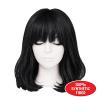 Beistle Purple Long Bob Wig – Straight Synthetic Costume Wig with Bangs, Shoulder-Length Hair Accessory for Halloween Costumes, Themed Party Wear, Stage Performances, Photo Booth Props & Event Styling(Black)