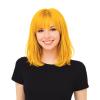 Beistle Purple Long Bob Wig – Straight Synthetic Costume Wig with Bangs, Shoulder-Length Hair Accessory for Halloween Costumes, Themed Party Wear, Stage Performances, Photo Booth Props & Event Styling(Yellow)