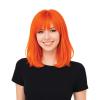 Beistle Purple Long Bob Wig – Straight Synthetic Costume Wig with Bangs, Shoulder-Length Hair Accessory for Halloween Costumes, Themed Party Wear, Stage Performances, Photo Booth Props & Event Styling(Orange)