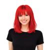Beistle Purple Long Bob Wig – Straight Synthetic Costume Wig with Bangs, Shoulder-Length Hair Accessory for Halloween Costumes, Themed Party Wear, Stage Performances, Photo Booth Props & Event Styling(Red)