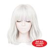 Beistle Purple Long Bob Wig – Straight Synthetic Costume Wig with Bangs, Shoulder-Length Hair Accessory for Halloween Costumes, Themed Party Wear, Stage Performances, Photo Booth Props & Event Styling(White)