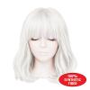 Beistle Purple Long Bob Wig – Straight Synthetic Costume Wig with Bangs, Shoulder-Length Hair Accessory for Halloween Costumes, Themed Party Wear, Stage Performances, Photo Booth Props & Event Styling(White)