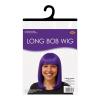 Beistle Purple Long Bob Wig – Straight Synthetic Costume Wig with Bangs, Shoulder-Length Hair Accessory for Halloween Costumes, Themed Party Wear, Stage Performances, Photo Booth Props & Event Styling(Purple)