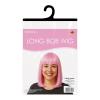 Beistle Purple Long Bob Wig – Straight Synthetic Costume Wig with Bangs, Shoulder-Length Hair Accessory for Halloween Costumes, Themed Party Wear, Stage Performances, Photo Booth Props & Event Styling(Pink)