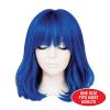 Beistle Purple Long Bob Wig – Straight Synthetic Costume Wig with Bangs, Shoulder-Length Hair Accessory for Halloween Costumes, Themed Party Wear, Stage Performances, Photo Booth Props & Event Styling(Blue)
