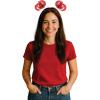 Beistle Red Ponytail Boppers – 2 Pack, Synthetic Hair Headband Accessories with Metallic Fringe, Spirit Headwear for Costume Styling, Themed Party Events, Photo Booth Props, and Novelty Wear