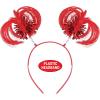 Beistle Red Ponytail Boppers – 2 Pack, Synthetic Hair Headband Accessories with Metallic Fringe, Spirit Headwear for Costume Styling, Themed Party Events, Photo Booth Props, and Novelty Wear