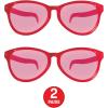 Beistle Yellow Jumbo Glasses – 2 Pack, Oversized Plastic Costume Eyeglasses, Large Novelty Eyewear for Spirit Wear, Theme Parties, Stage Costumes, Photo Booth Props, Theatrical Events & Display Use(Red)