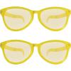 Beistle Yellow Jumbo Glasses – 2 Pack, Oversized Plastic Costume Eyeglasses, Large Novelty Eyewear for Spirit Wear, Theme Parties, Stage Costumes, Photo Booth Props, Theatrical Events & Display Use(Yellow)