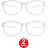 Beistle Yellow Jumbo Glasses – 2 Pack, Oversized Plastic Costume Eyeglasses, Large Novelty Eyewear for Spirit Wear, Theme Parties, Stage Costumes, Photo Booth Props, Theatrical Events & Display Use(White)