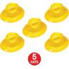 Beistle Yellow Plastic Fedora Hats – 5 Pack, Classic Customizable Costume Accessories, Versatile Western Spirit Wear Headwear for New Year’s Eve Events, Vintage Themes & Coordinated Group Celebrations