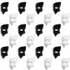 Beistle Phantom Mask Party Bundle – 12 Black & 12 White Vertical Half Face Masks with Elastic, Costume Accessories for Masquerade Events, Theater Productions, Halloween Parties & Mardi Gras Themes