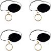 Beistle Pirate Eye Patch with Plastic Earring – 4 Sets Black Fabric Costume Accessory Set with Elastic Strap and Gold Hoop Ear Jewelry for Pirate-Themed Parties, Halloween Costumes and Nautical Events