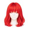 Beistle Purple Long Bob Wig – Straight Synthetic Costume Wig with Bangs, Shoulder-Length Hair Accessory for Halloween Costumes, Themed Party Wear, Stage Performances, Photo Booth Props & Event Styling(Red)