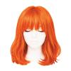 Beistle Purple Long Bob Wig – Straight Synthetic Costume Wig with Bangs, Shoulder-Length Hair Accessory for Halloween Costumes, Themed Party Wear, Stage Performances, Photo Booth Props & Event Styling(Orange)
