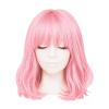 Beistle Purple Long Bob Wig – Straight Synthetic Costume Wig with Bangs, Shoulder-Length Hair Accessory for Halloween Costumes, Themed Party Wear, Stage Performances, Photo Booth Props & Event Styling(Pink)