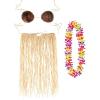 Beistle Tropical Luau Costume – Extra Large Raffia Hula Skirt, Adjustable Coconut Bikini Top & Multi-Color Floral Lei, Hawaiian Party Dress-Up Set for Beach Events, Summer Celebrations & Festivals