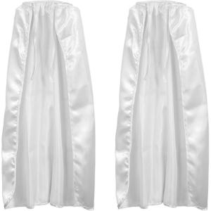 Beistle White Fabric Capes – 2 Pack, Lightweight Polyester Costume Capes with Tie Closures, Hero Accessories for Halloween, Cosplay, Theatrical Costumes, Group Themes & Photo Booth Props, 30″