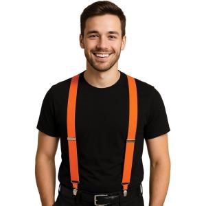 Beistle White Suspenders(Orange)