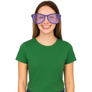 Beistle Yellow Jumbo Glasses – 2 Pack, Oversized Plastic Costume Eyeglasses, Large Novelty Eyewear for Spirit Wear, Theme Parties, Stage Costumes, Photo Booth Props, Theatrical Events & Display Use(Purple)