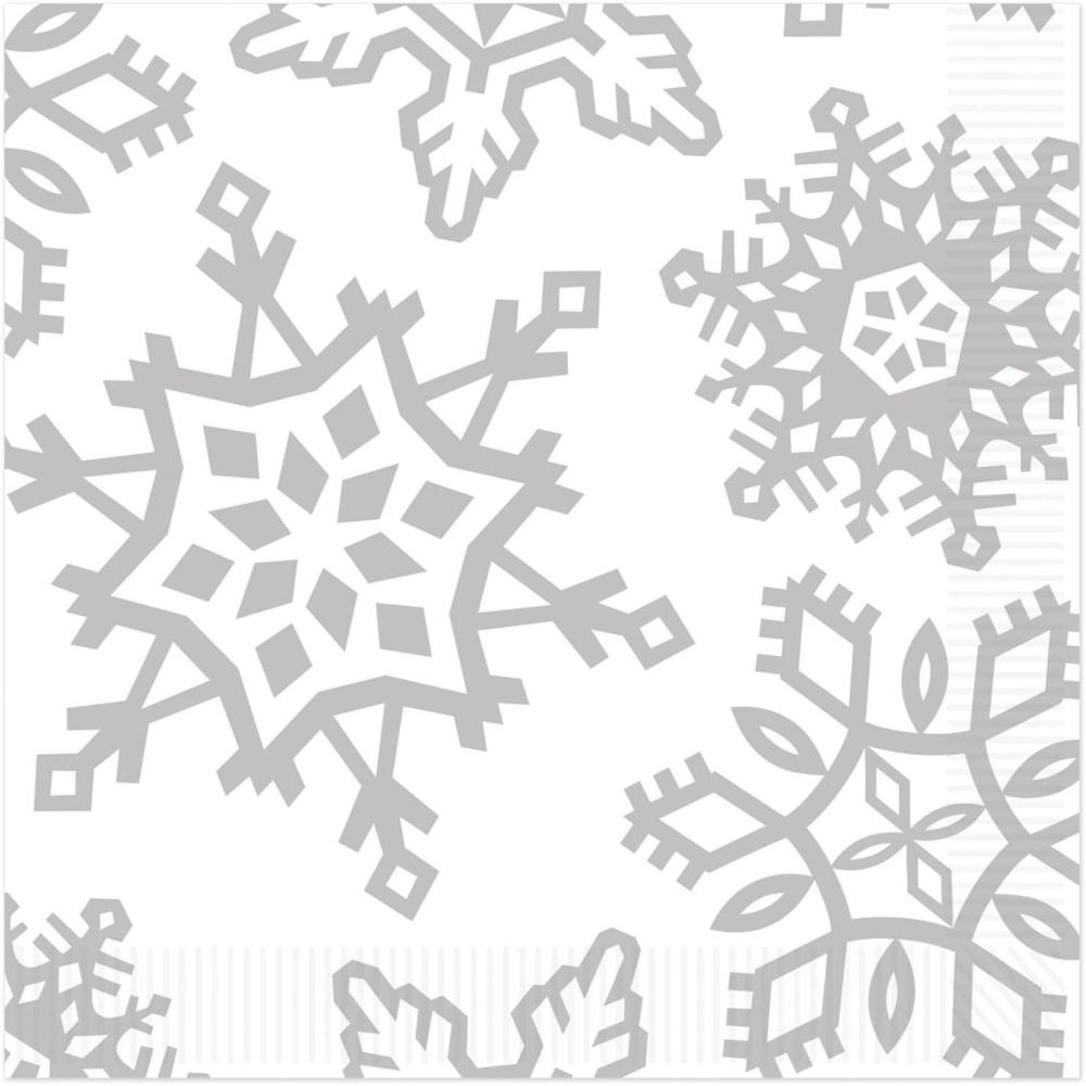 image:imageBeistle 32 Piece Winter Wonderland Snowflake Party Supplies Napkins for Christmas Holiday Tableware