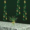 Beistle Money-Themed Party Decorations – Dollar Sign Gleam ’N Burst Centerpiece and Hanging Dollar Whirls, Green and Gold Table & Ceiling Décor for Casino Nights, Fundraisers & Vegas Game Nights