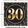 Beistle 30th Birthday Party Tableware Kit – Black and Gold Thirtieth Milestone Celebration Décor Set with Plates, Napkins & Tablecover, 30 Birthday Decorations with Metallic Confetti Design, Serves 16