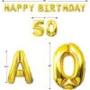 Beistle 50th Birthday Backdrop Bundle – Gold “Happy Birthday 50” Foil Balloon Banner, Star Balloons with Tassels & 2 Black Fringe Curtains, 8’ x 3’, Photo Booth Wall Décor for Milestone Parties
