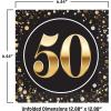 Beistle 50th Birthday Party Tableware Kit – Black and Gold Fiftieth Milestone Celebration Décor Set with Plates, Napkins & Tablecover, 50 Birthday Decorations with Metallic Confetti Design, Serves 16