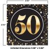 Beistle 50th Birthday Party Tableware Kit – Black and Gold Fiftieth Milestone Celebration Décor Set with Plates, Napkins & Tablecover, 50 Birthday Decorations with Metallic Confetti Design, Serves 16