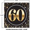 Beistle 60th Birthday Party Tableware Kit – Black and Gold Sixtieth Milestone Celebration Décor Set with Plates, Napkins & Tablecover, 60 Birthday Decorations with Metallic Confetti Design, Serves 16