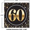 Beistle 60th Birthday Party Tableware Kit – Black and Gold Sixtieth Milestone Celebration Décor Set with Plates, Napkins & Tablecover, 60 Birthday Decorations with Metallic Confetti Design, Serves 16